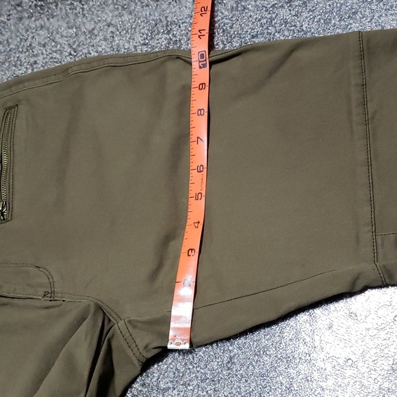 Michael Kors Olive Green Gold Zipper Cuff Pants Size 6 - Picture 10 of 16